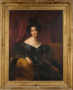 Baronne de FEUCHÈRES en deuil du prince de CONDÉ, 
Aimée BRUNE-PAGÈS, 1830 - Challenge AZ lettre E