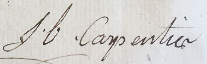 Jean Baptiste Eloy CARPENTIER signature
